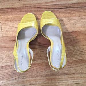 Ann Taylor Yellow Leather Sandals.